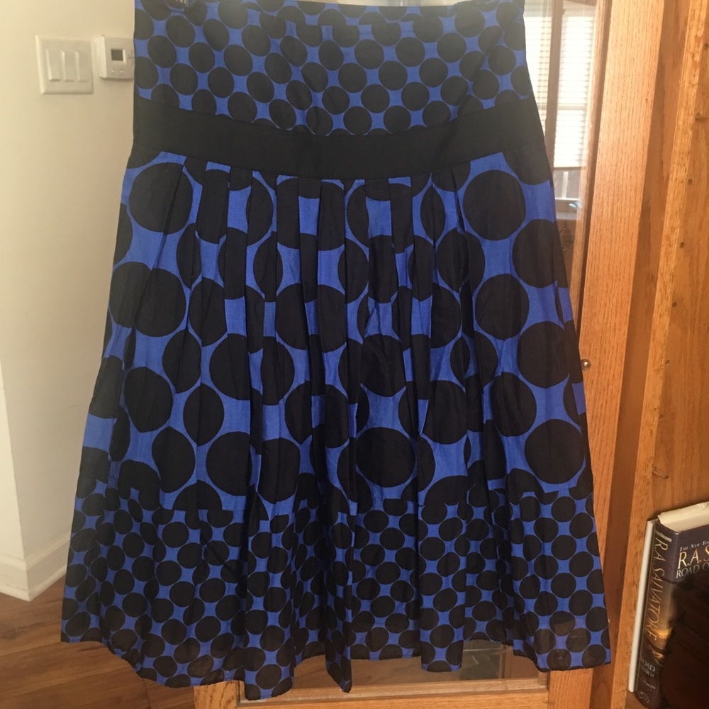 INC Skirt Lined Full Flouncy Circle Dot Pattern